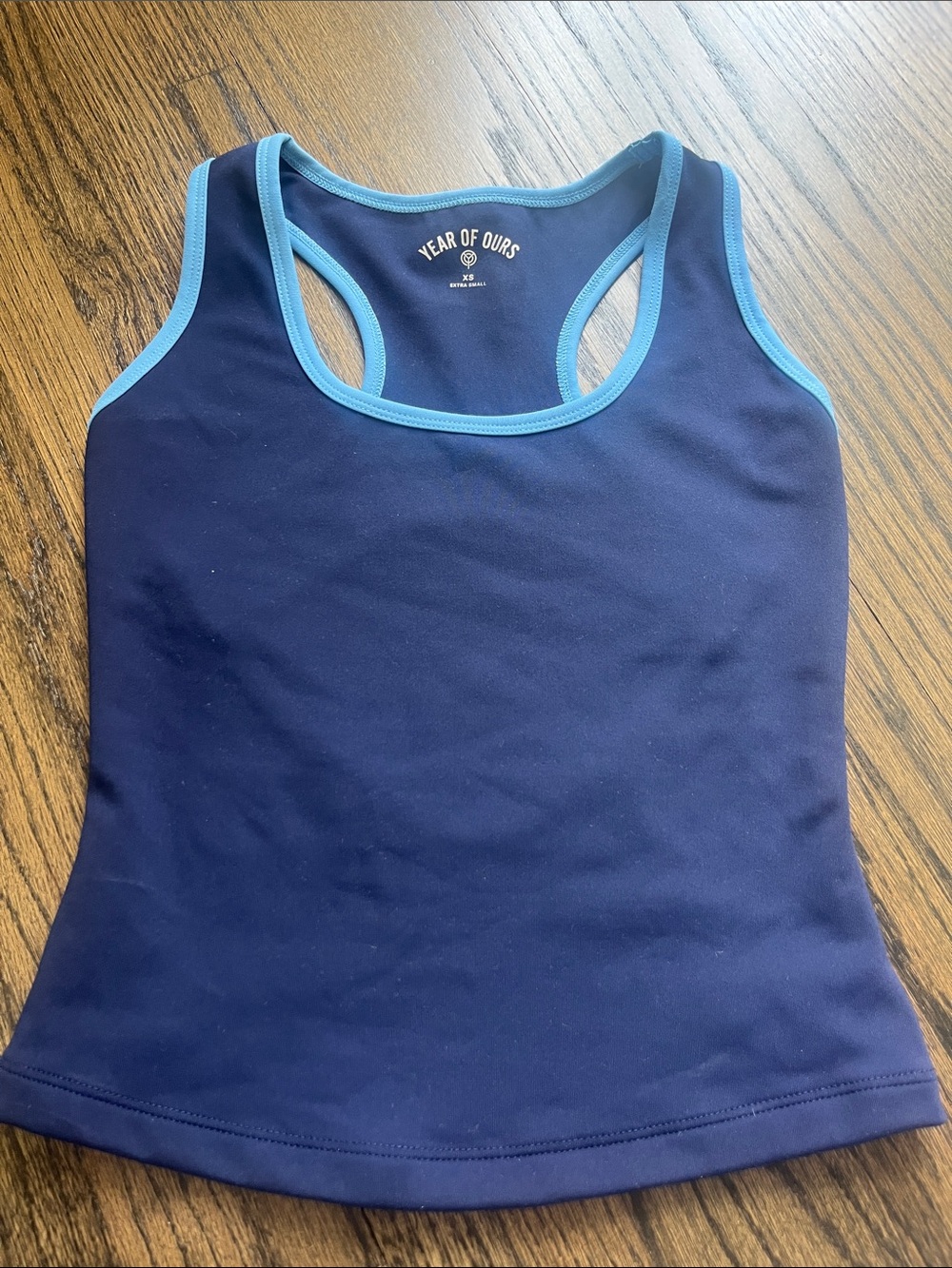 Year of Ours Navy Tank with Sky Blue Trim